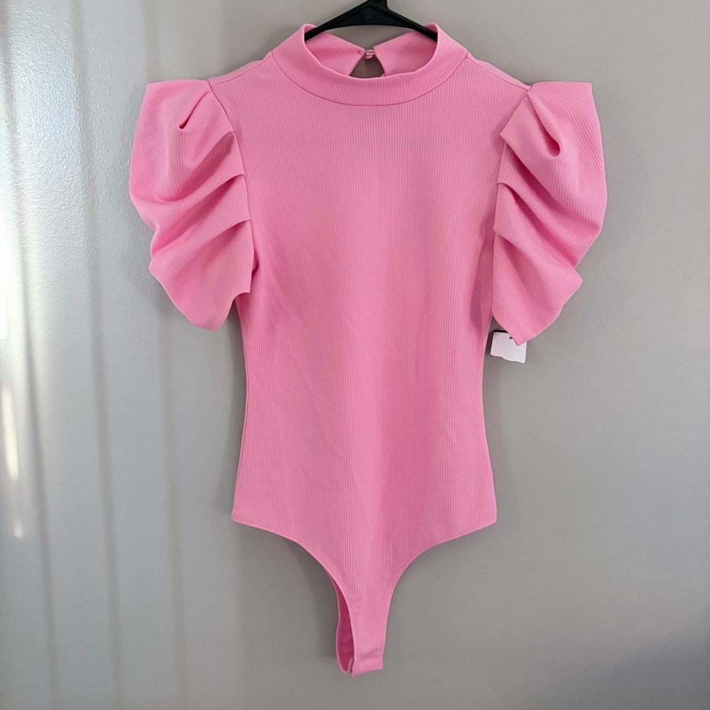 TCEC Pink Puff Sleeve Bodysuit
